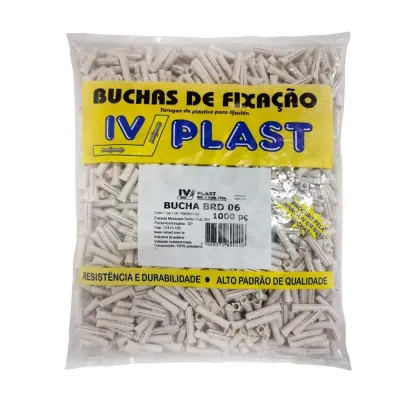 Bucha Plástica C/ Anel Nº6 pacote com 100 unidades